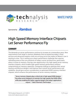 High Speed Memory Interface Chipsets Let Server Performance Fly