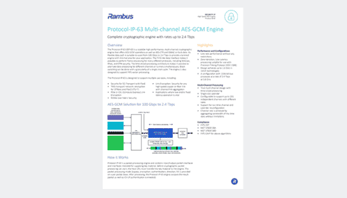 Protocol-IP-63 Multi-channel AES-GCM Engine Product Brief