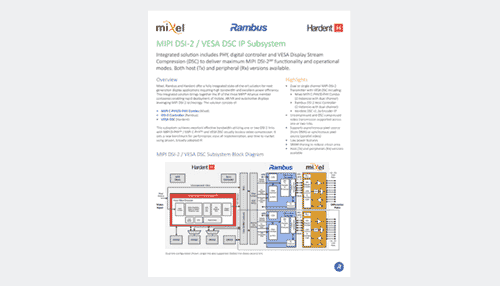 MIPI DSI-2 / VESA DSC IP Subsystem Product Brief resource library thumbnail