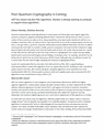 Post Quantum Cryptography is Coming